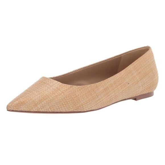 Sam Edelman Women's Wanda Pointed Toe Flat in Bleached Beechwood Weave Size 10 - Picture 2 of 9